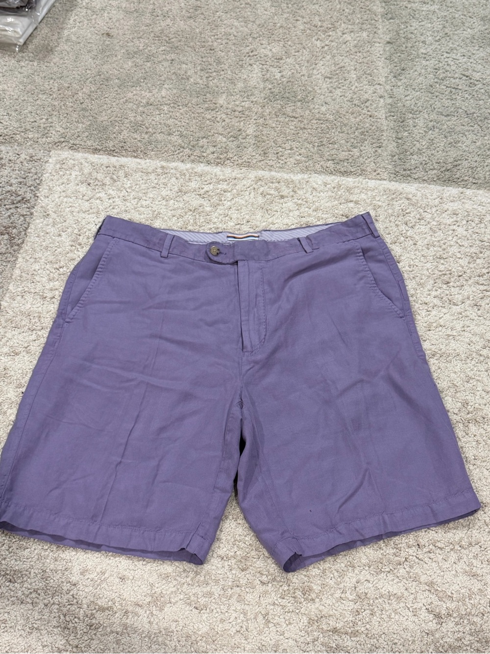 Peter Millar Lavender Flat-Front Chino Shorts